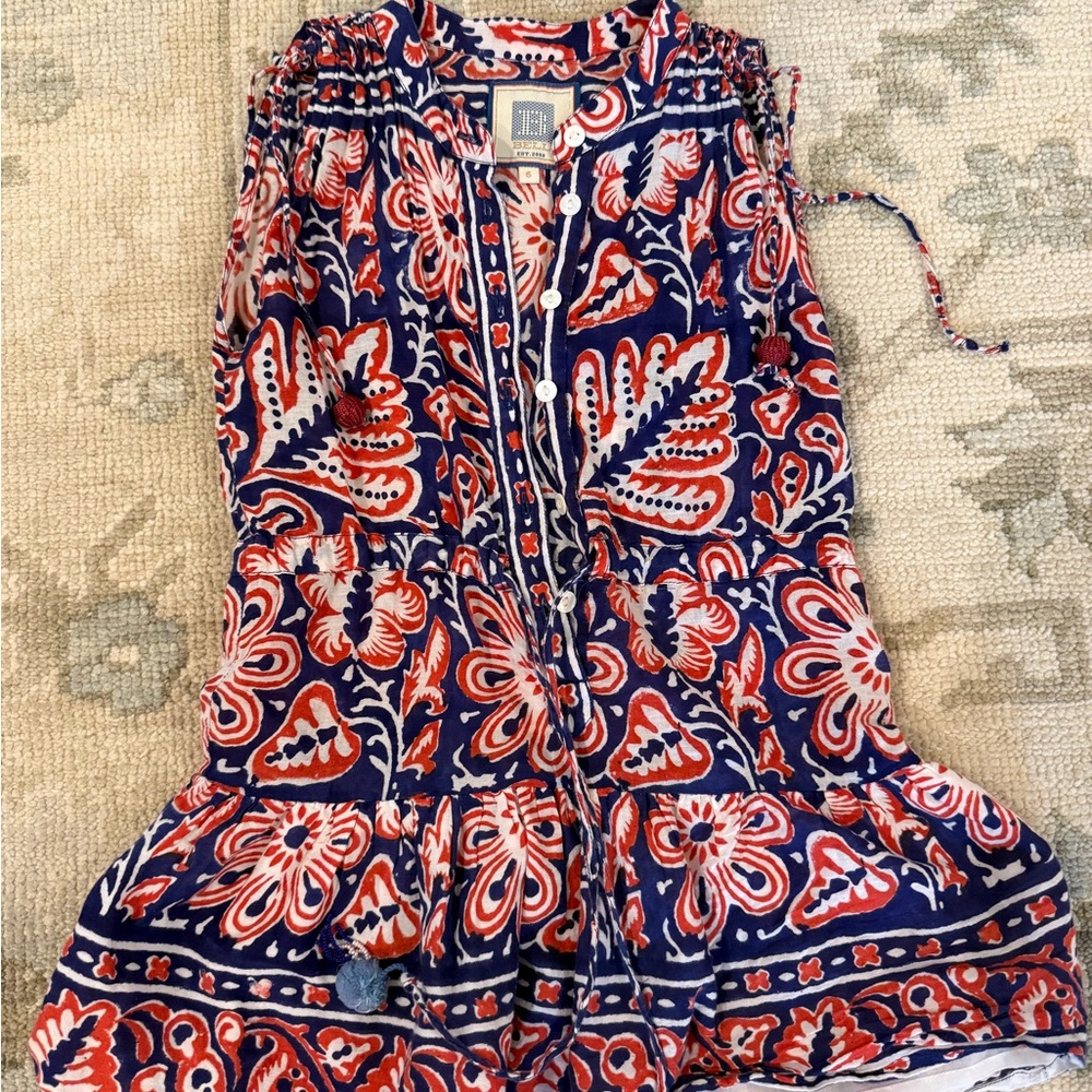 Bell by Alicia Bell girls Kids Floral Dress - Red and Blue